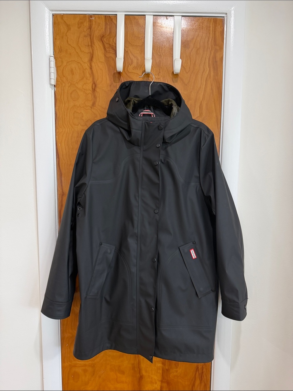 Hunter Black Hooded Trench Coat